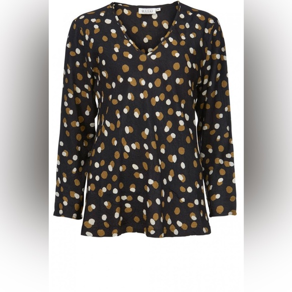 Masai Tops - Masai Clothing Kala Ginger Spot Print Blouse | Viscose | Large